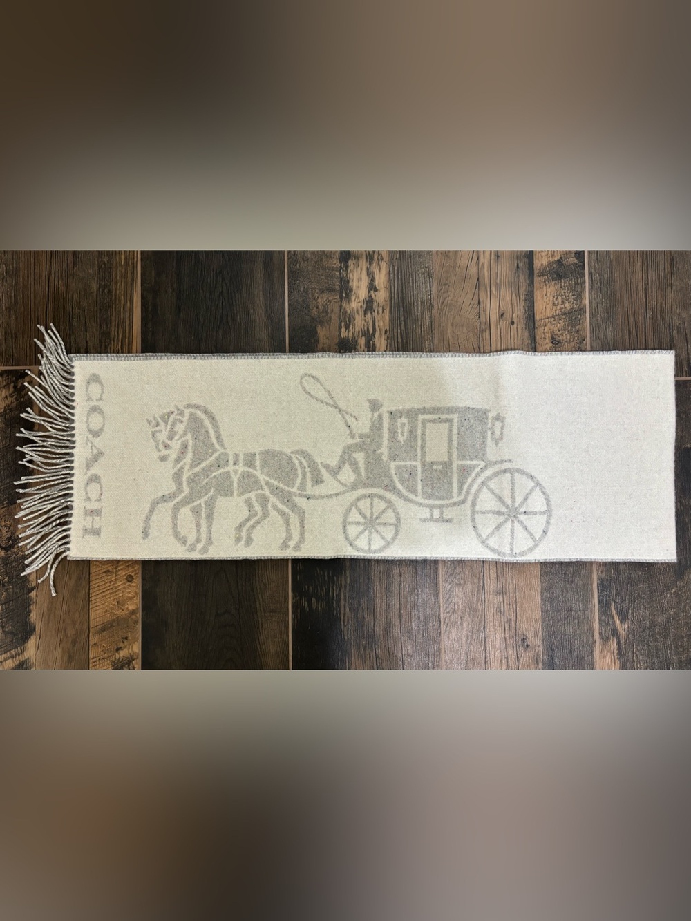 Coach Cream and Gray Horse-and-Carriage Muffler